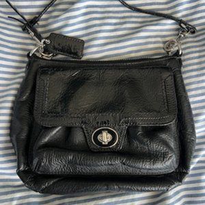 COACH poppy black patent leather crossbody purse